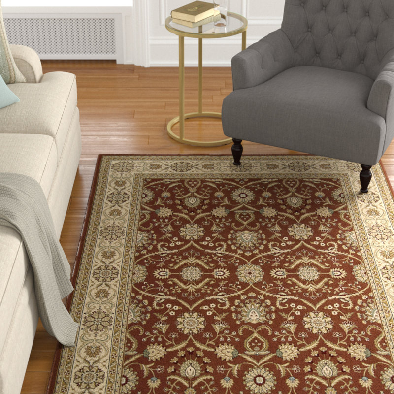 Charlton Home Zurich Crown Brick/Beige Area Rug & Reviews Wayfair